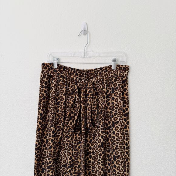 [Lucky & Blessed] Brown Leopard Print Double Side Slit Faux Wrap Maxi Skirt 2X - Picture 4 of 12